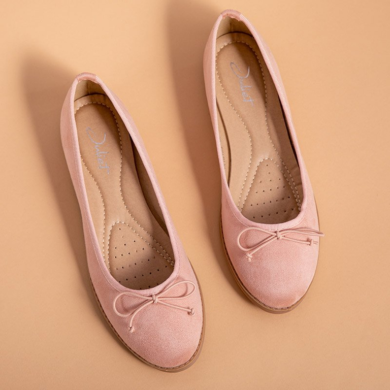 Rózsaszín női balerinák íjjal Doritel - Lábbeli