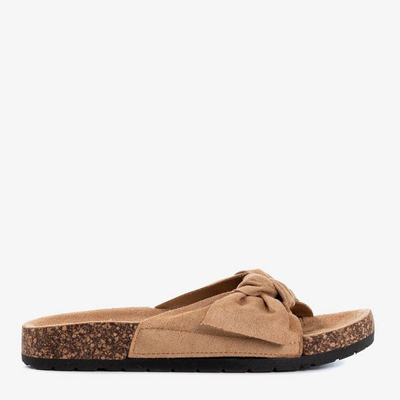 Barna öko-velúr papucs Sun and Fun íjjal - Lábbeli