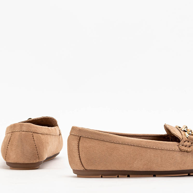 Világosbarna Terikala öko-velúr naplopók nőknek - Lábbeli