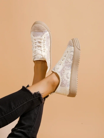 Royalfashion Női Csipke Sportcipők Flitterekkel Nille