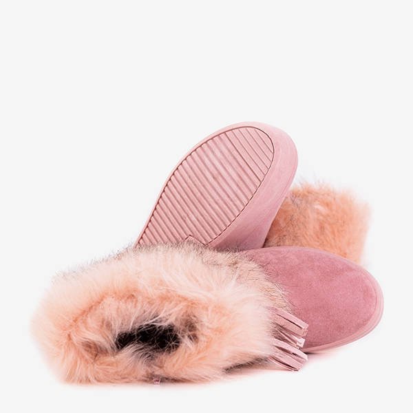 OUTLET Rózsaszín női hócsizma Astride díszítéssel - cipő