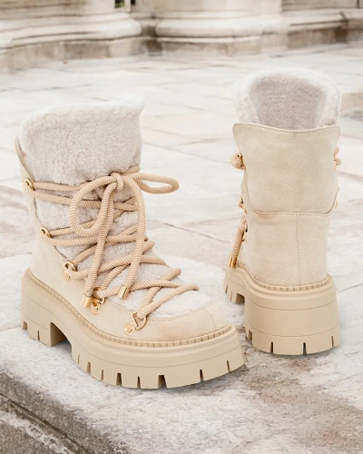 Royalfashion Lozin fűzős női hócsizma