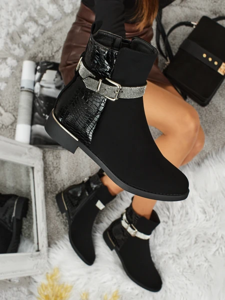 Arasse magasított női eco bőr bokacsizma