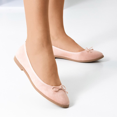 Rózsaszín női balerinák íjjal Doritel - Lábbeli