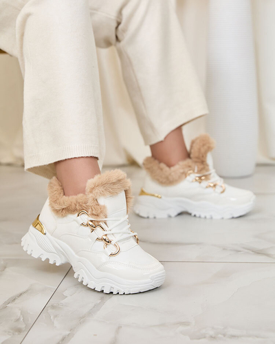 Royalfashion Fehér Carucca szigetelt női tornacipő