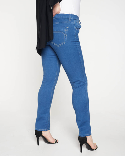 Női kék PLUSZ MÉRETű egyenes farmer - Ruházat