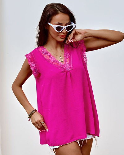 Royalfashion női ujjatlan blúz csipkével