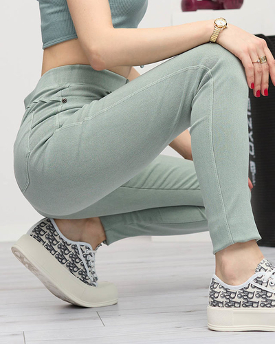 Női zöld treggings- Ruházat
