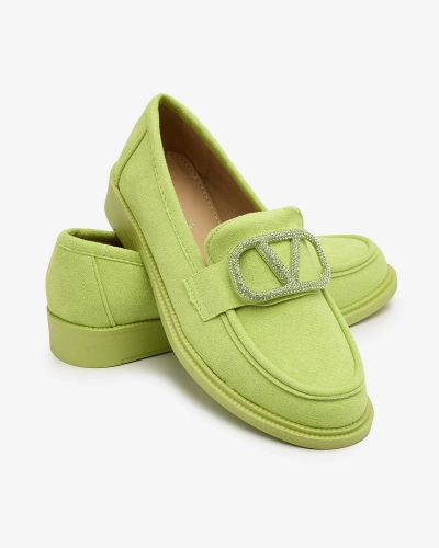 Royalfashion Női lime zöld mokaszin díszítéssel Fogras