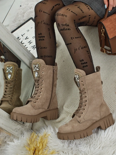 Royalfashion Női magas worker típusú bokacsizma Suboo