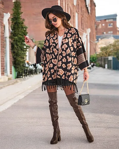 Royalfashion Női poncsó mintával