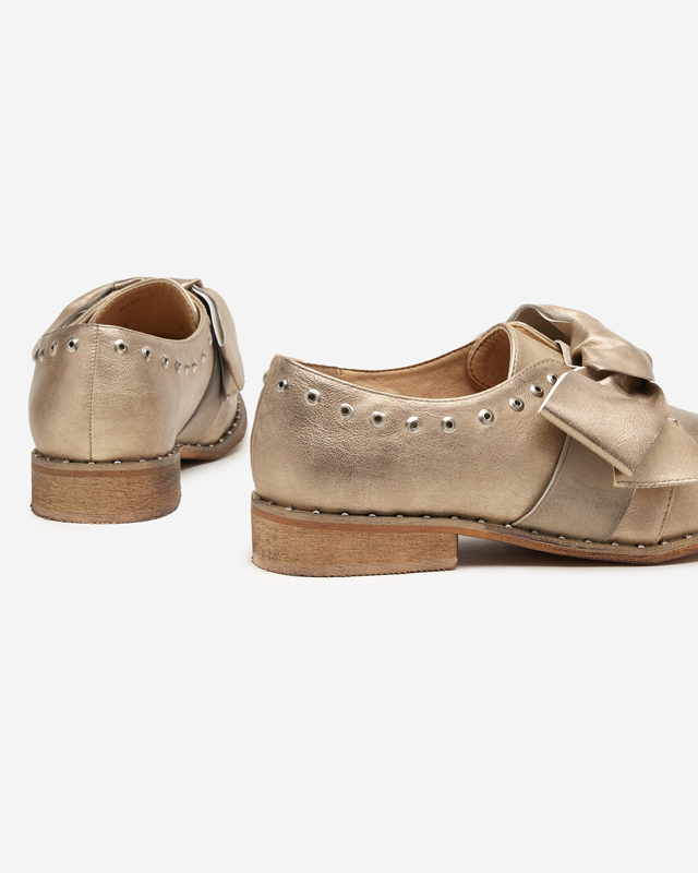 Arany női alacsony cipő Entera masnival - Lábbeli