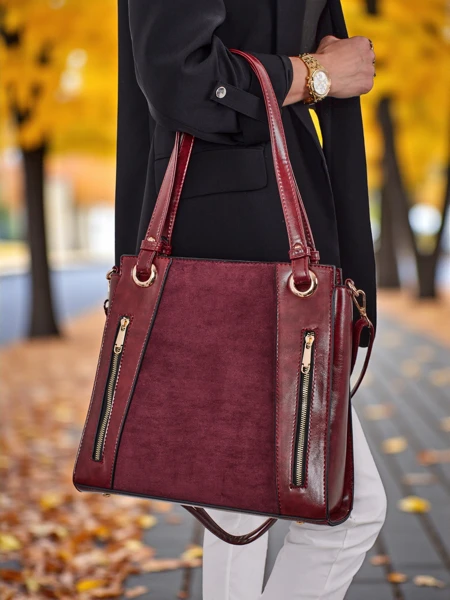 Női shopper táska, öko bőr, Silent Raven