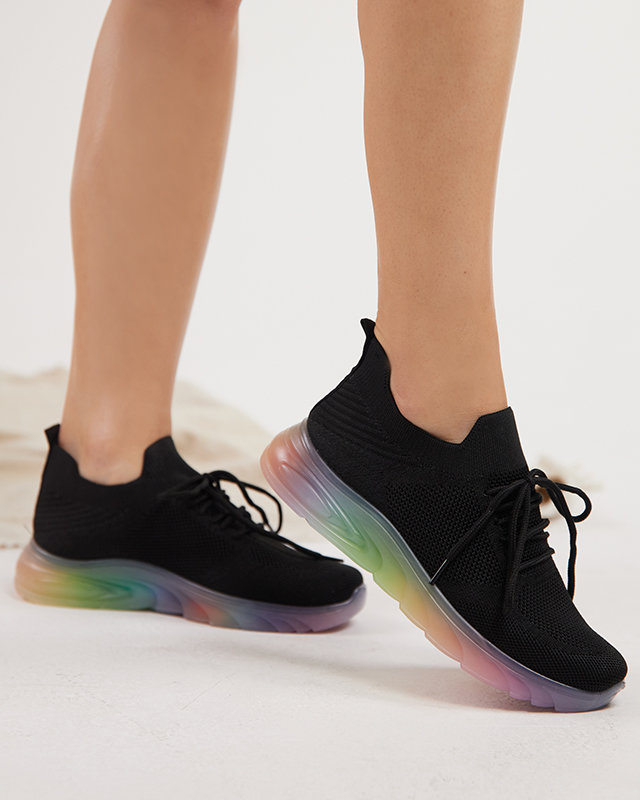 Fekete női sportcipő Afin színű talppal- Lábbeli