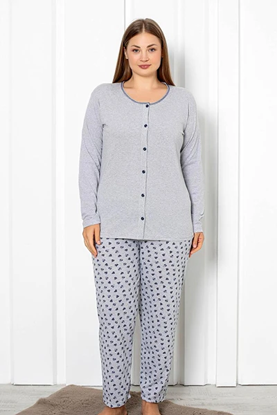 Royal divat Női pamut 2 részes pizsama szívvel NAGY MÉRET