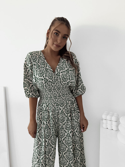 Royalfashion Mintás női kezeslábas
