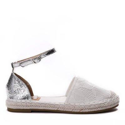 OUTLET Fehér és ezüst espadrillák Toren csattal - Cipők