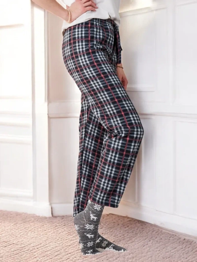 Royalfashion Pamut Karácsonyi Női Pizsama Kockás Nadrág