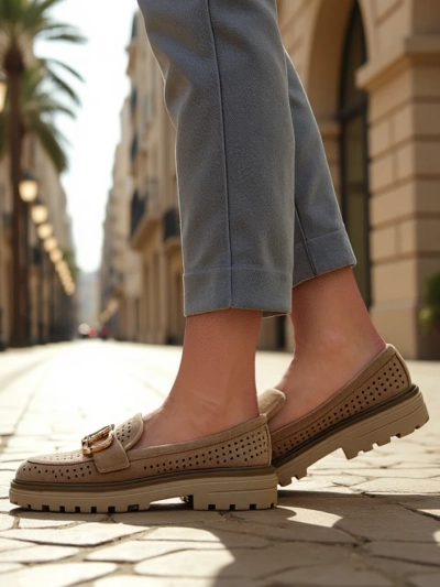 Royalfashion Női perforált mokaszin Besio