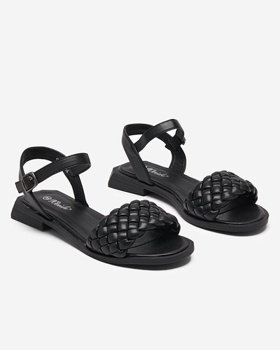 Női szandál fonott övvel fekete Opakhi- Lábbeli