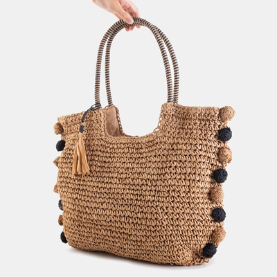 Fonott szalma barna kézitáska - Kézitáskák