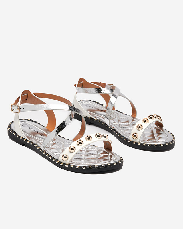 OUTLET White - ezüst színű női szandál fúvókákkal Hanim- Footwear