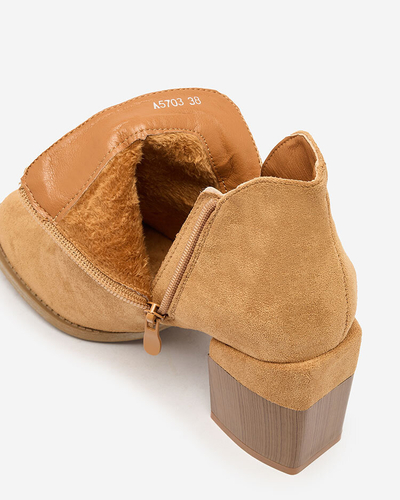 Royalfashion Camel női Ricteas tűsarkú csizma