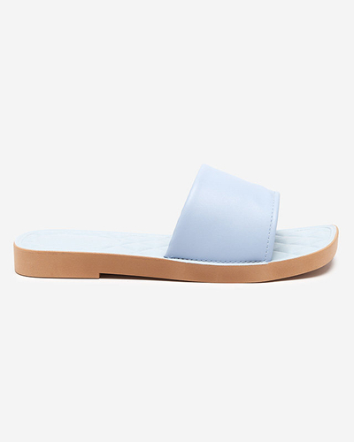 OUTLET Kék ekobőr női papucs steppelt Parekis betéttel - Lábbeli