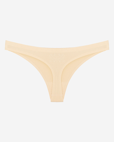 Bézs női áttört tangabugyi - Fehérnemű