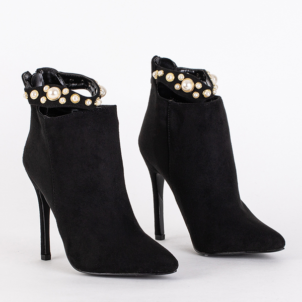 OUTLET Fekete női csizma magas sarkon Filusco - Lábbeli