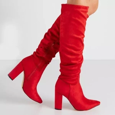 OUTLET Piros női csizma a Lunabell oszlopon - Lábbeli