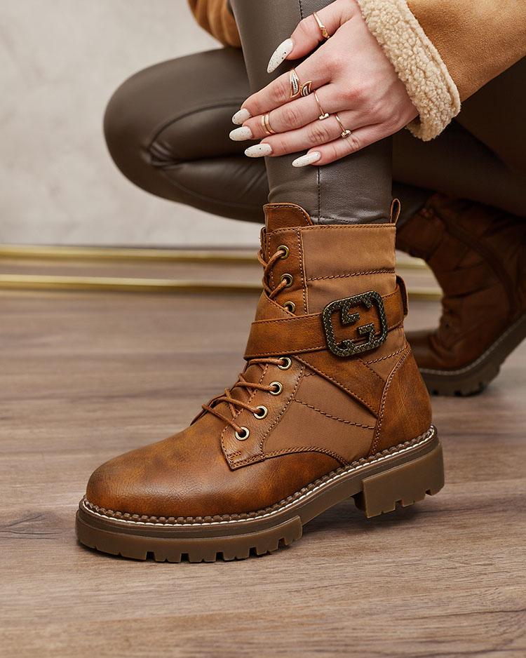 Royalfashion Női bagger csizma barna színben Muasers