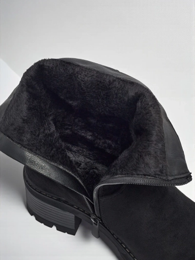 Magas szárú női öko velúr bokacsizma Carmine