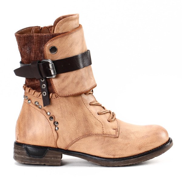 Oryginalne botki - kolor camel - Obuwie