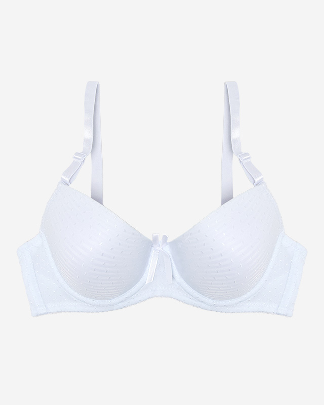 Női fehér mintás push-up melltartó - Fehérnemű