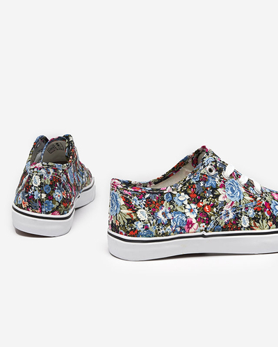 OUTLET Világoskék női virágos tornacipő Surfi - Lábbeli