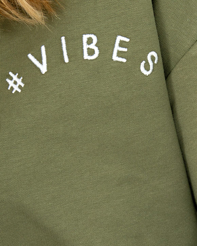 Sötétzöld női sporttréningruha szett crop top pulóverrel - Ruházat