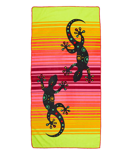 Royalfashion Rózsaszín és sárga nagyméretű strandtörülköző nyomtatással