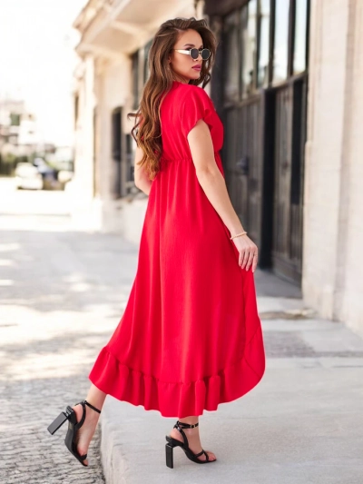 Royalfashion Női midi ruha aszimmetrikus szegéllyel