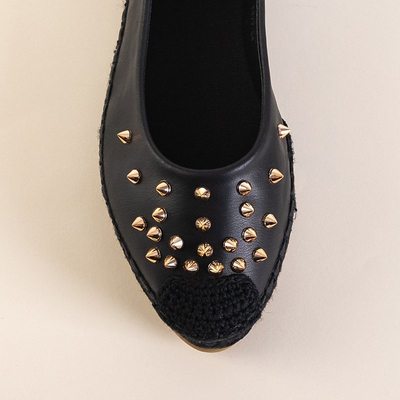 OUTLET Fekete női espadrilles Edmaria fúvókákkal - Lábbeli