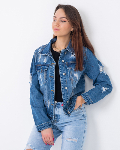 Blue Distressed Ladies farmer dzseki - ruházat