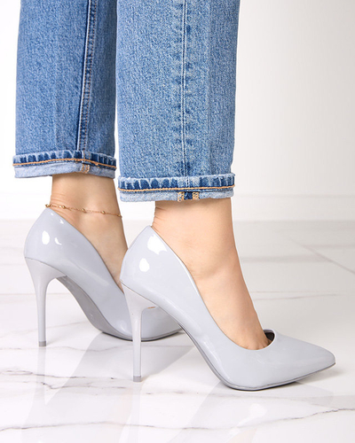 Szürke női lakkozott pumpák magas sarkon Merier - Ruházat