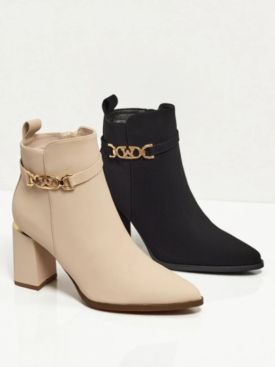 Ostirena női öko velúr vastag sarkú bokacsizma