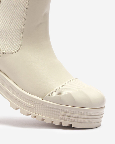 OUTLET Bézs női bakancs vastagabb talppal Berann- Footwear