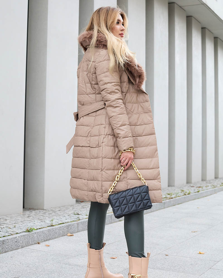 Női barna téli kabát - Ruházat