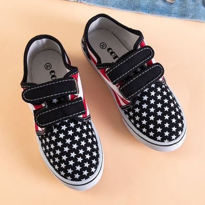 Fekete gyerekcipők csillagokkal Marbas - Lábbeli