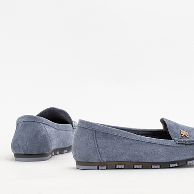 Női világoskék mokaszin arany Skuizo kiegészítővel - Lábbeli