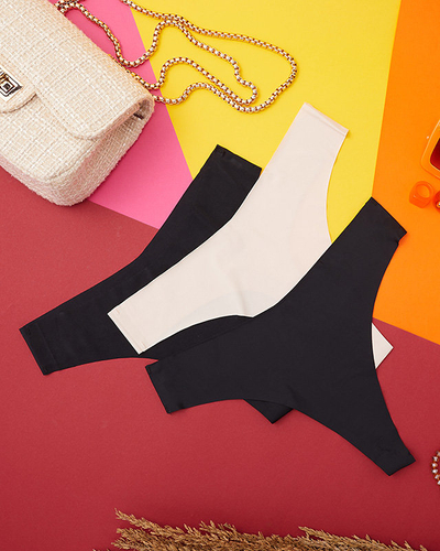 Egyszínű női varrat nélküli zsinór szett 3 / csomag - Fehérnemű