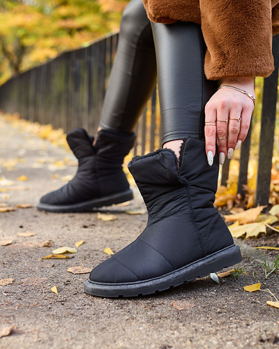 Fekete női csizma a'la hócsizma Kalioli- Footwear