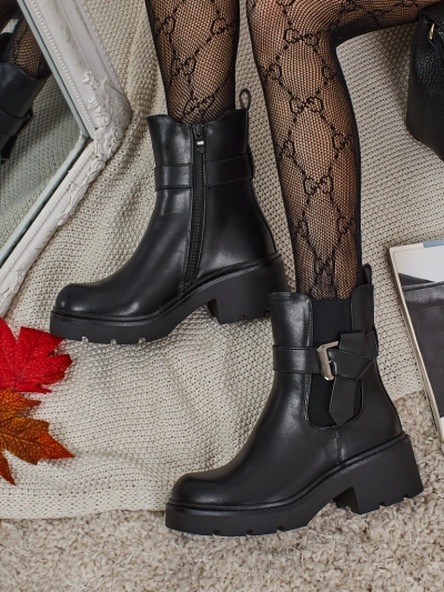 Velri női öko bőr bokacsizma